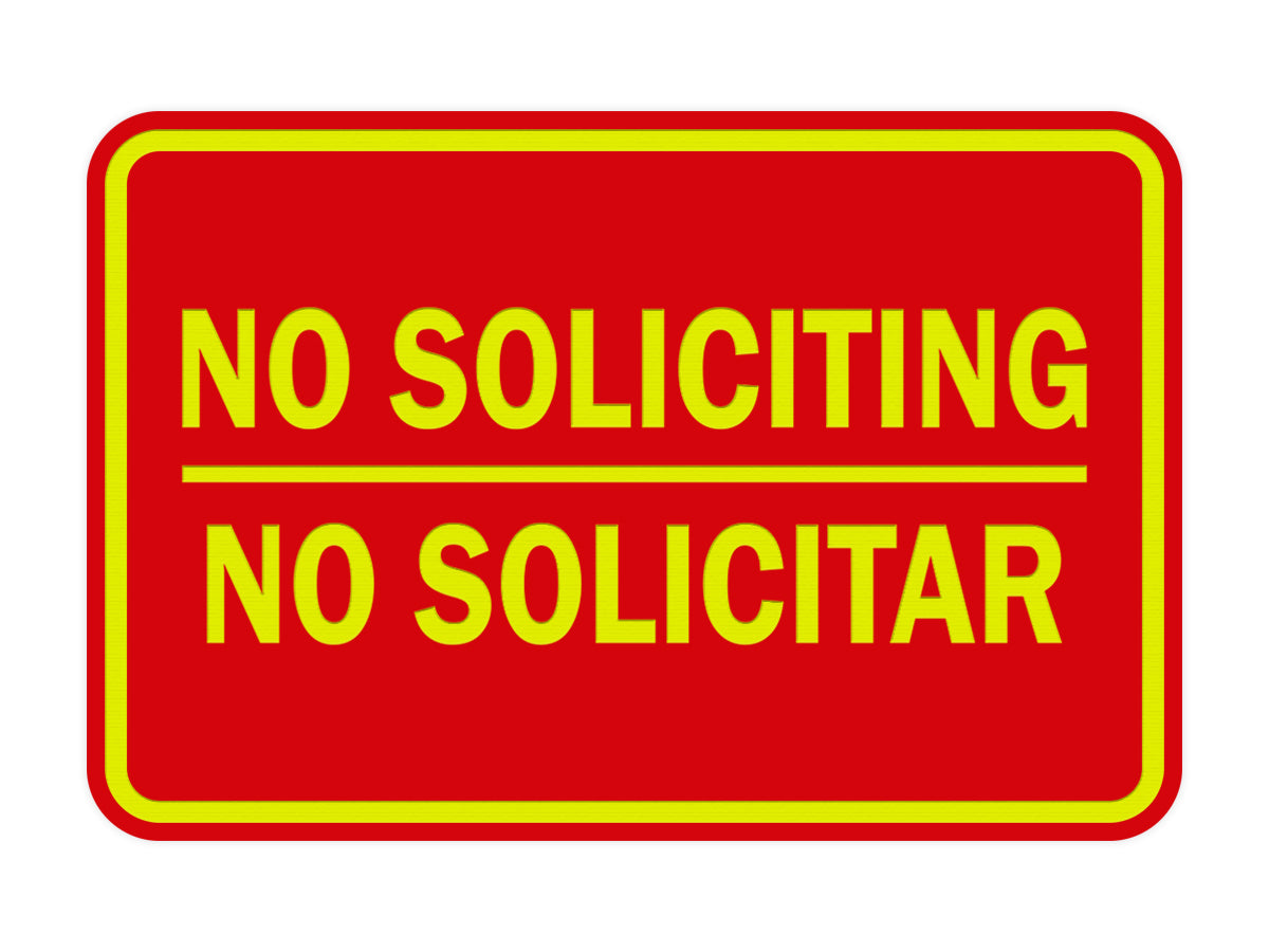 Signs ByLITA Classic Framed No Soliciting No Solicitar Sign