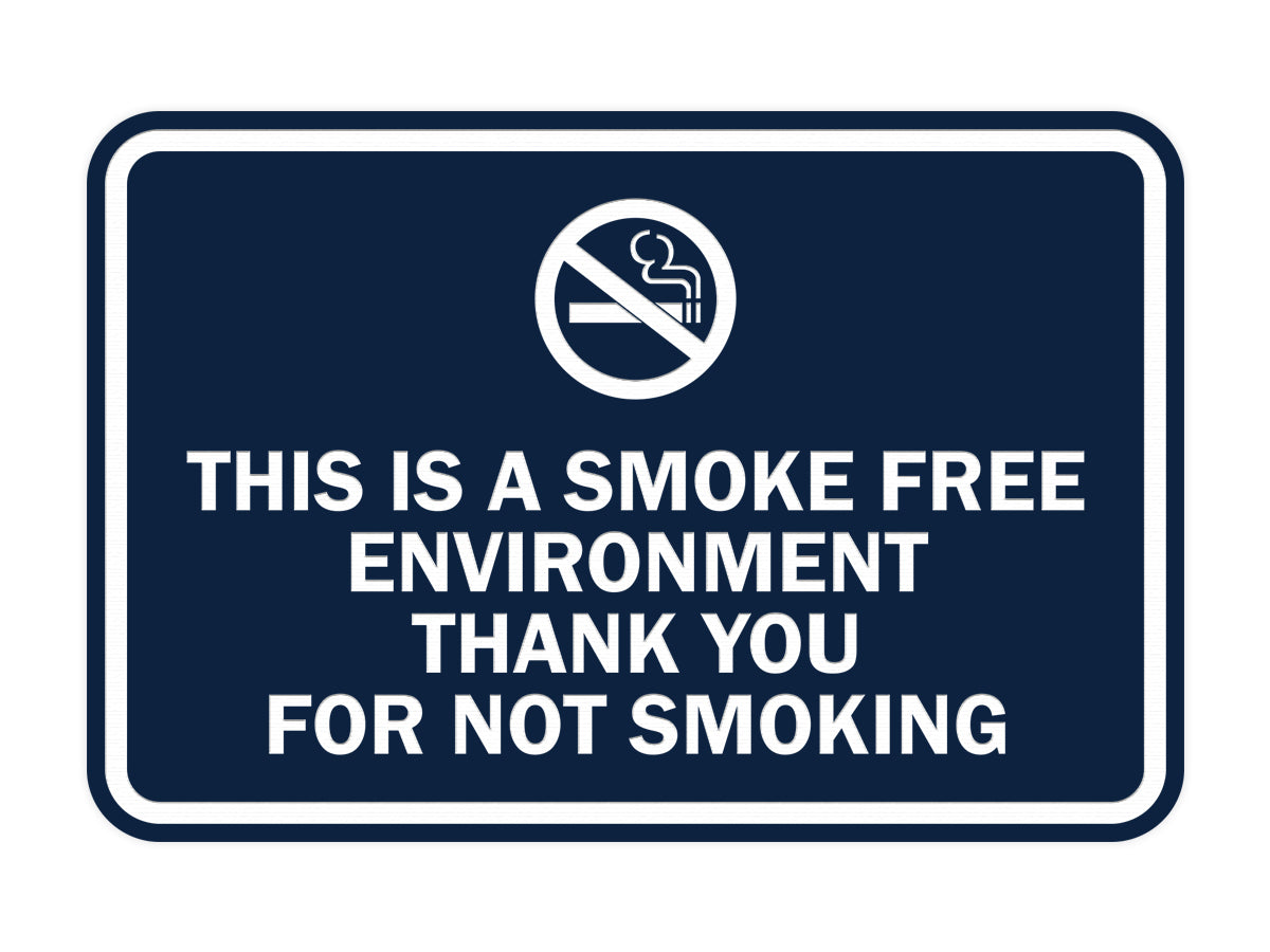 Signs ByLITA Classic Framed This is a Smoke Free Env Thank you for not smoking Sign