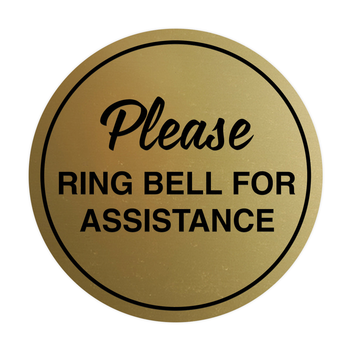 Signs ByLITA Circle Please Ring Bell For Assistance Sign