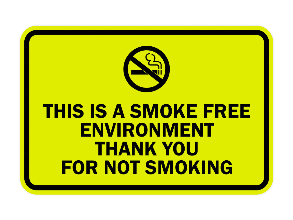 Signs ByLITA Classic Framed This is a Smoke Free Env Thank you for not smoking Sign