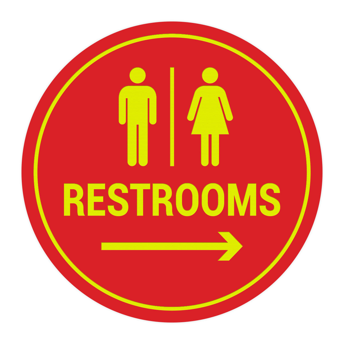 Signs ByLITA Circle Restrooms Right Arrow Sign