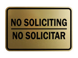 Signs ByLITA Classic Framed No Soliciting No Solicitar Sign