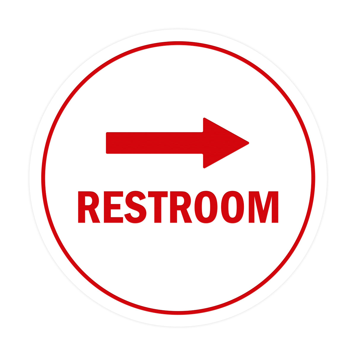 Signs ByLITA Circle Restroom Right Arrow Sign