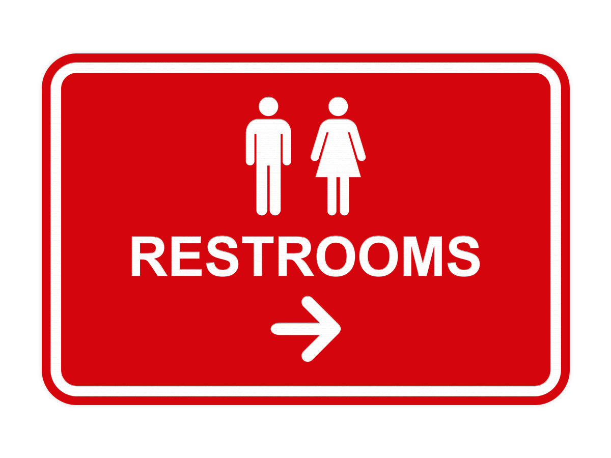 Signs ByLITA Classic Framed Restrooms Right Arrow Sign