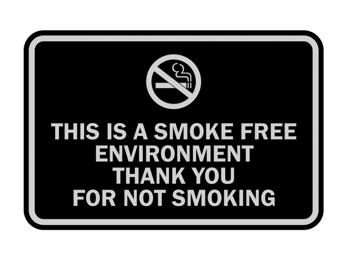 Signs ByLITA Classic Framed This is a Smoke Free Env Thank you for not smoking Sign