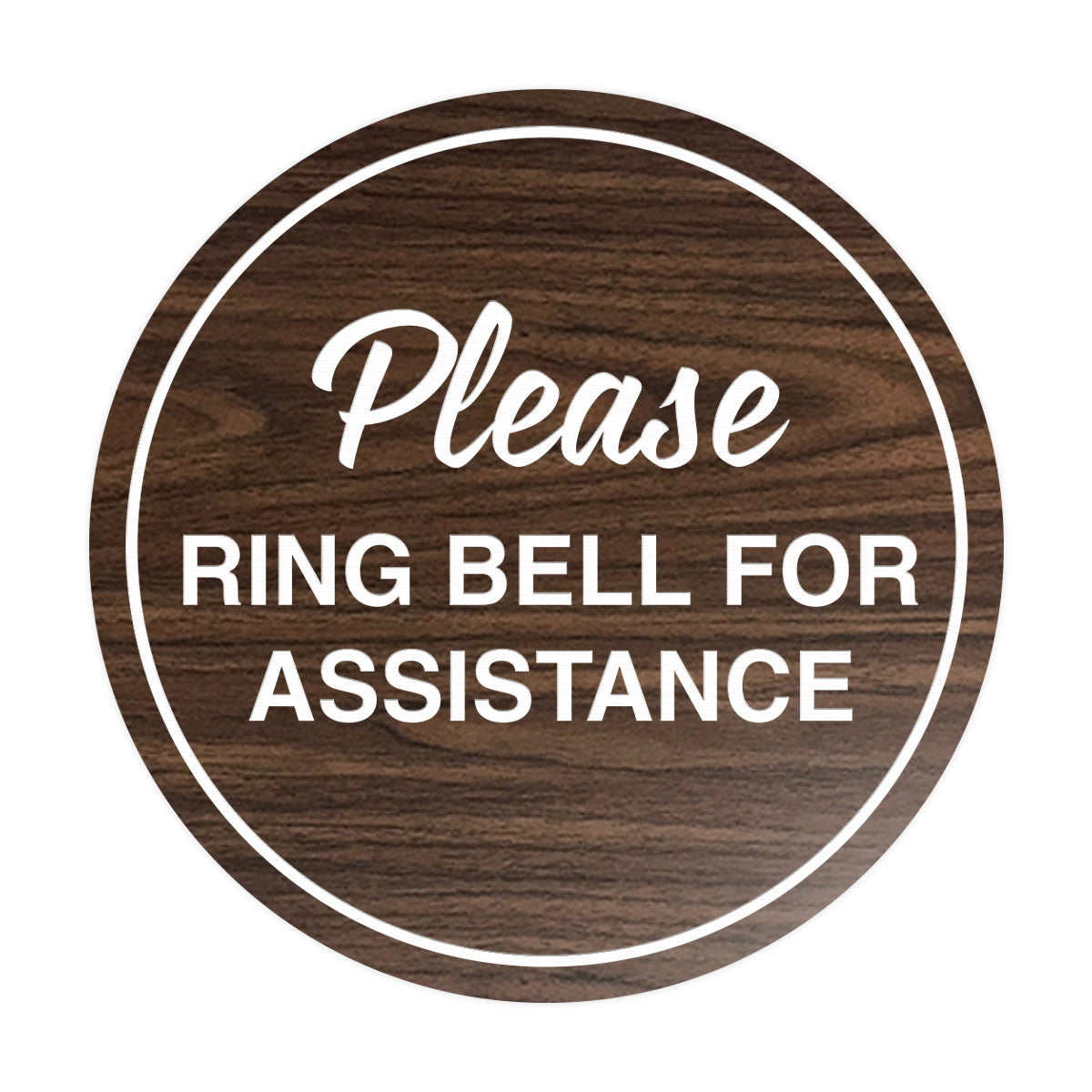 Signs ByLITA Circle Please Ring Bell For Assistance Sign