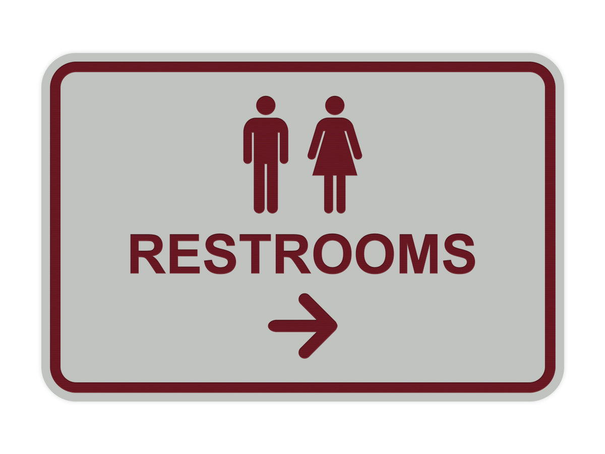 Signs ByLITA Classic Framed Restrooms Right Arrow Sign