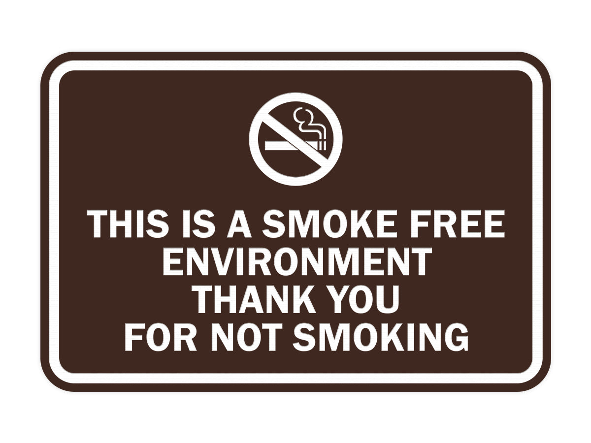 Signs ByLITA Classic Framed This is a Smoke Free Env Thank you for not smoking Sign