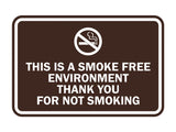 Signs ByLITA Classic Framed This is a Smoke Free Env Thank you for not smoking Sign