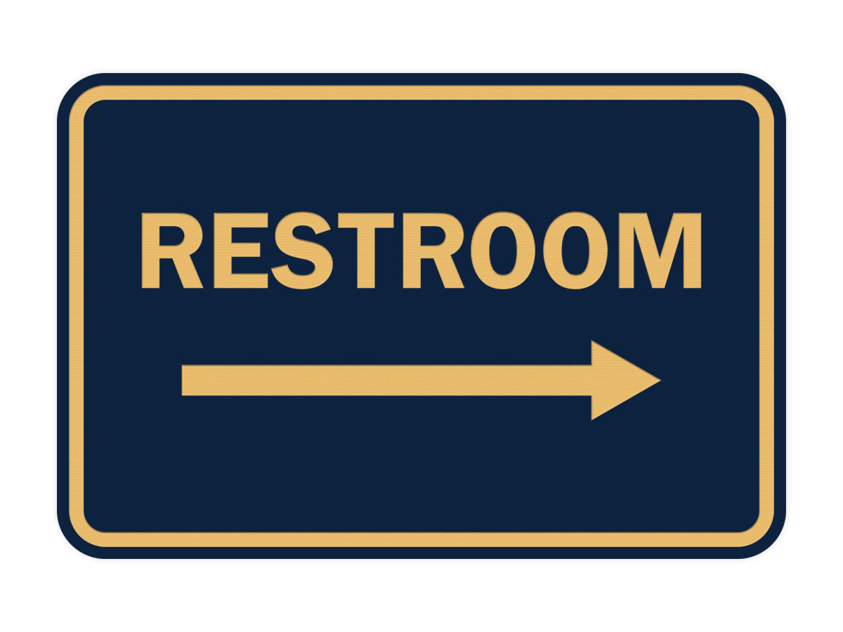 Signs ByLITA Classic Framed Restroom Directional Right Arrow