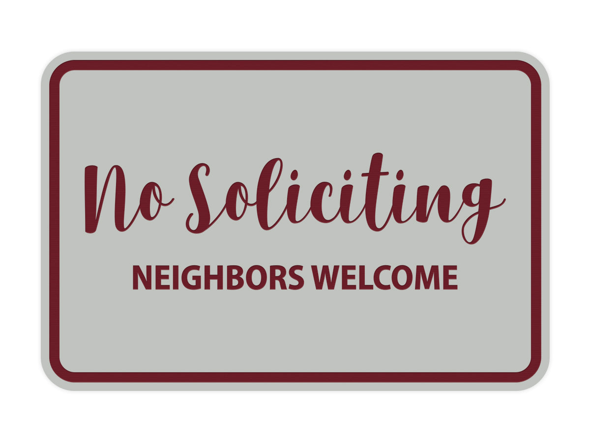 Signs ByLITA Classic Framed No Soliciting Neighbors Welcome Sign