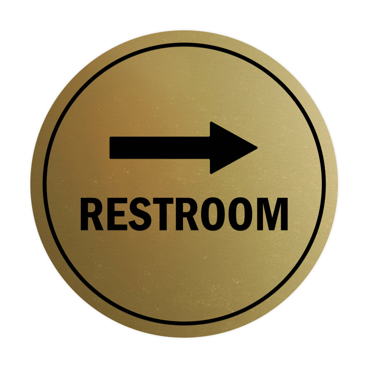 Signs ByLITA Circle Restroom Right Arrow Sign