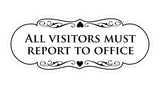 Signs ByLITA Designer All Visitors Must Report to Office Sign