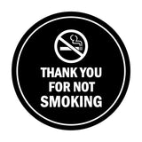 Signs ByLITA Circle Thank you for not smoking Sign with Adhesive Tape, Mounts On Any Surface, Weather Resistant, Indoor/Outdoor Use