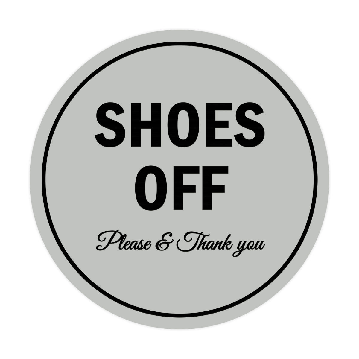 Signs ByLITA Circle Shoes off Please Thank you Sign