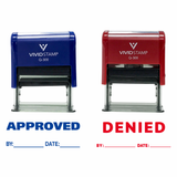Red & Blue APPROVED / DENIED By Date Self Inking Rubber Stamp