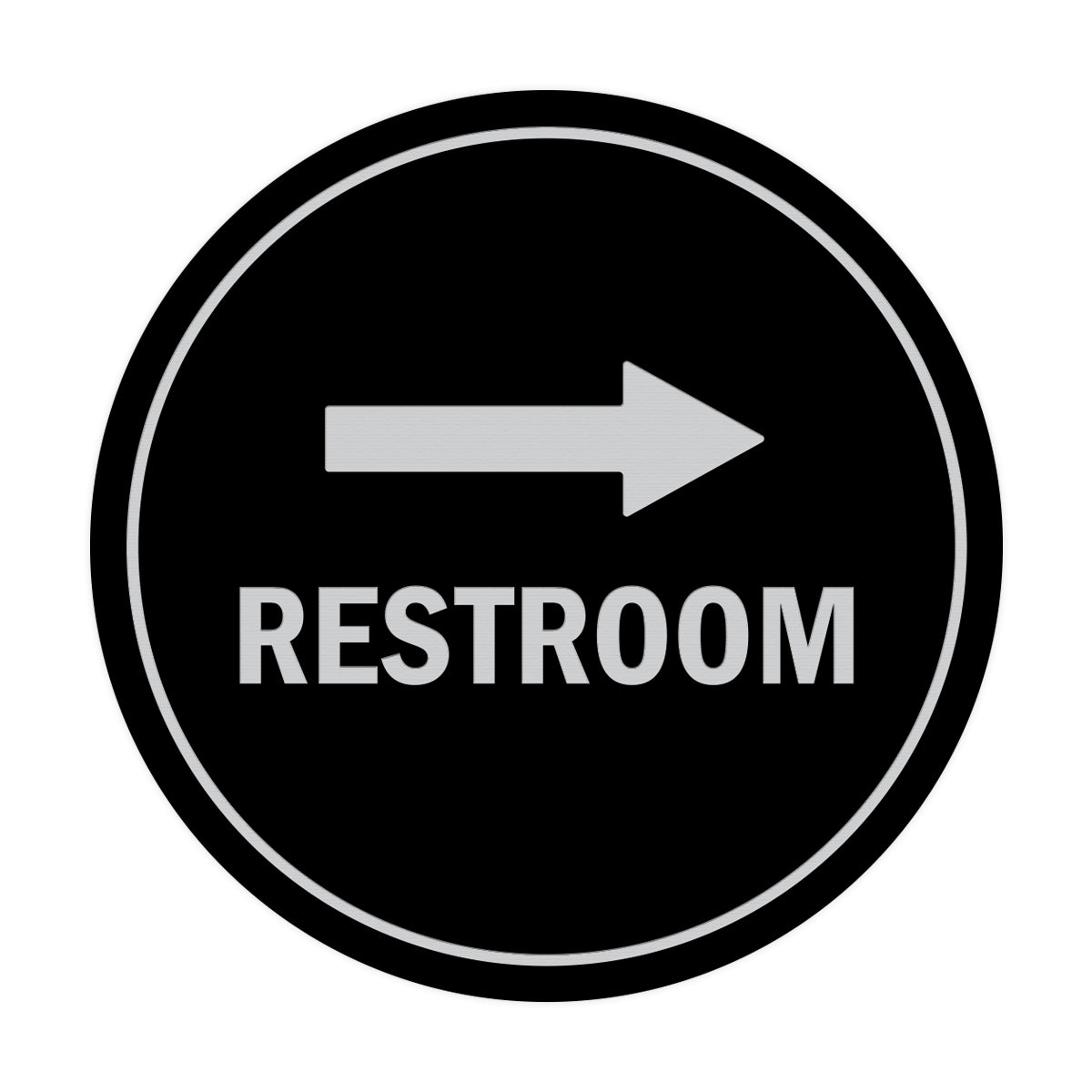 Signs ByLITA Circle Restroom Right Arrow Sign
