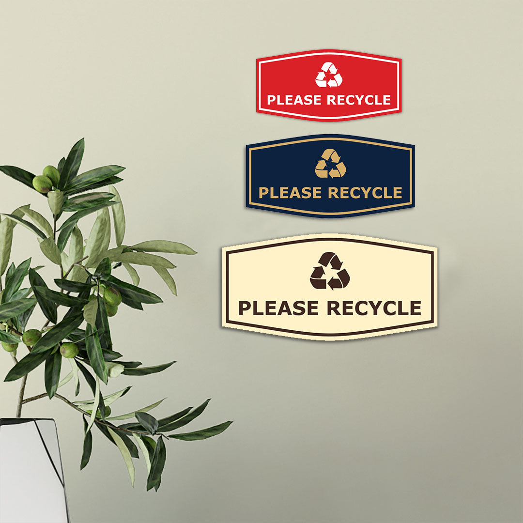 Fancy Please Recycle Wall or Door Sign