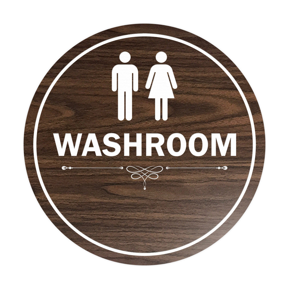 Signs ByLITA Circle Washroom Sign