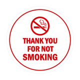 Signs ByLITA Circle Thank you for not smoking Sign with Adhesive Tape, Mounts On Any Surface, Weather Resistant, Indoor/Outdoor Use