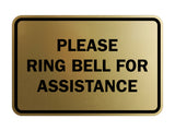 Signs ByLITA Classic Framed Please Ring Bell For Assistance Sign
