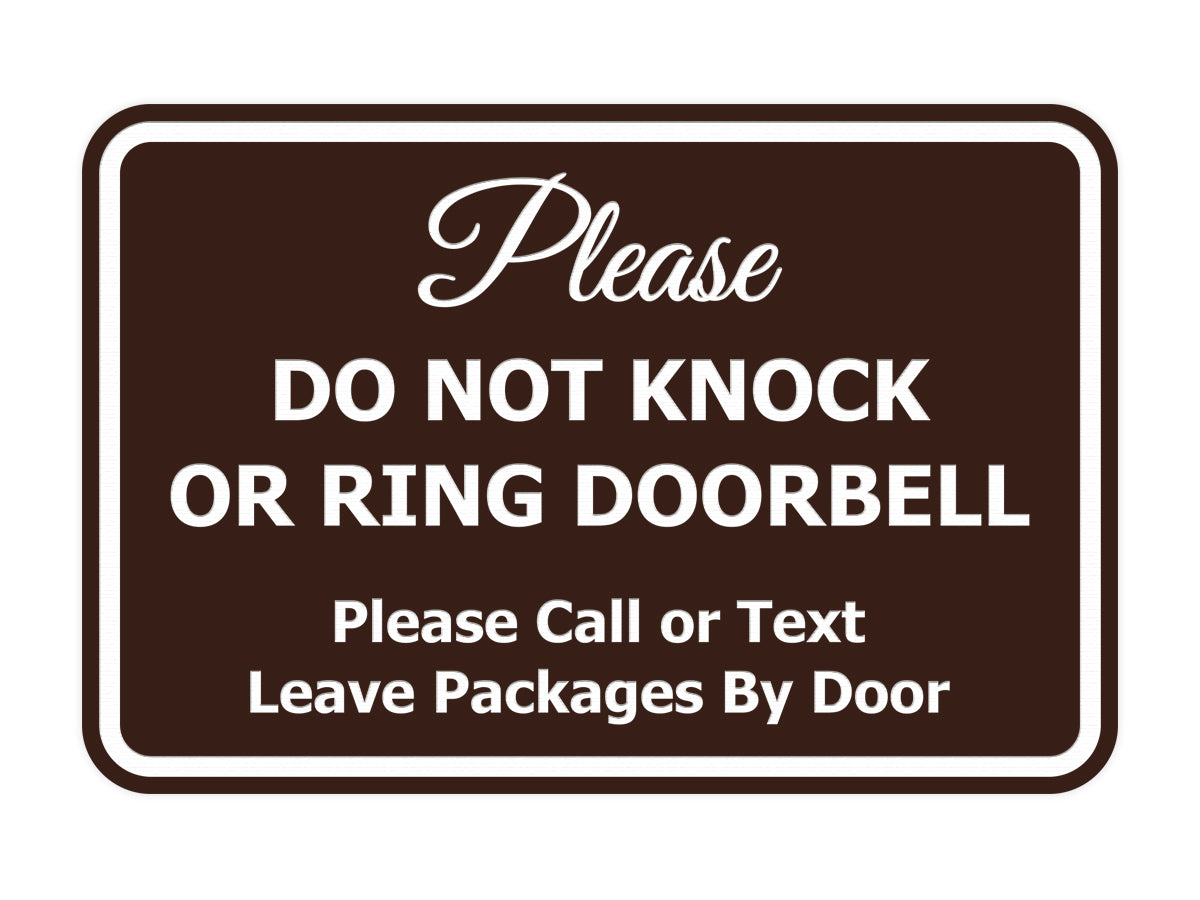 Signs ByLITA Classic Framed DO NOT KNOCK OR RING DOORBELL