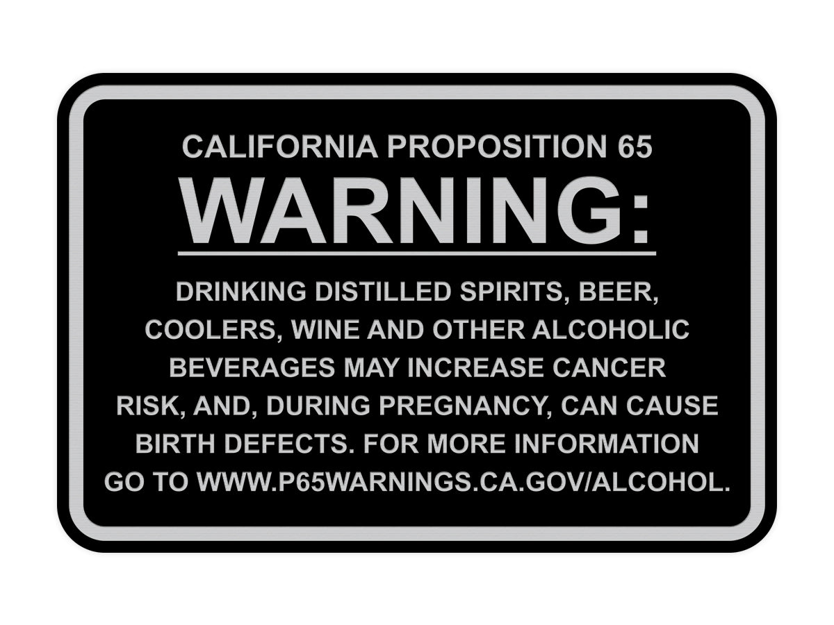 Signs ByLITA Classic Framed California Proposition 65 Sign Alcoholic Beverages