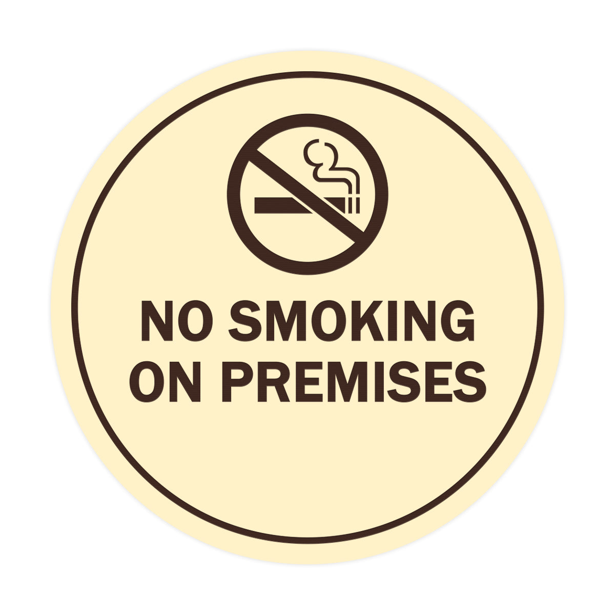 Signs ByLITA Circle No Smoking on Premises Sign