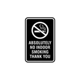 Portrait Round Absolutely No Indoor Smoking Thank You Sign