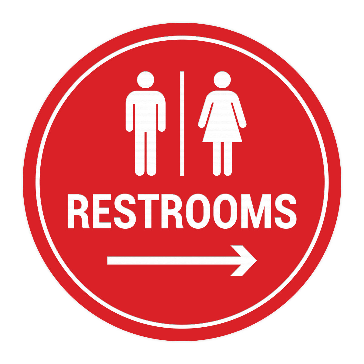Signs ByLITA Circle Restrooms Right Arrow Sign