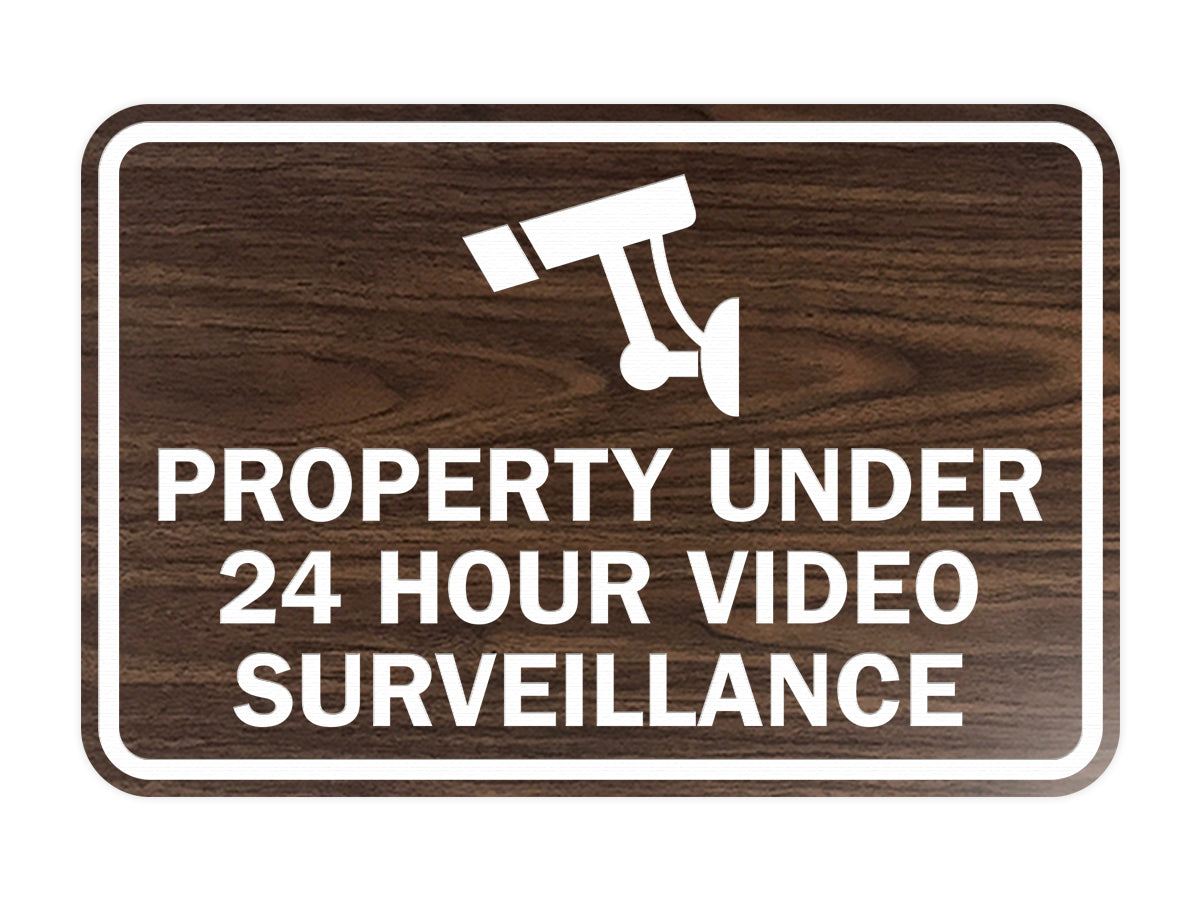 Signs ByLITA Classic Framed Property Under 24 hour video surveillance Sign