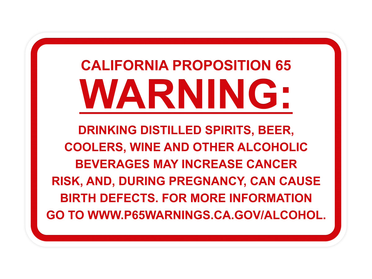 Signs ByLITA Classic Framed California Proposition 65 Sign Alcoholic Beverages
