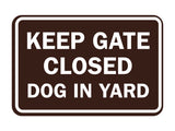 Signs ByLITA Classic Framed Keep Gate Closed Dog Sign