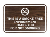 Signs ByLITA Classic Framed This is a Smoke Free Env Thank you for not smoking Sign