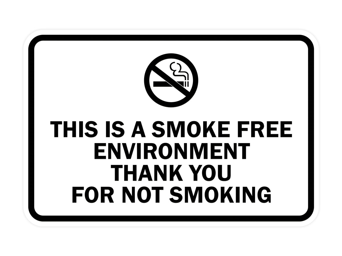 Signs ByLITA Classic Framed This is a Smoke Free Env Thank you for not smoking Sign