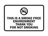 Signs ByLITA Classic Framed This is a Smoke Free Env Thank you for not smoking Sign