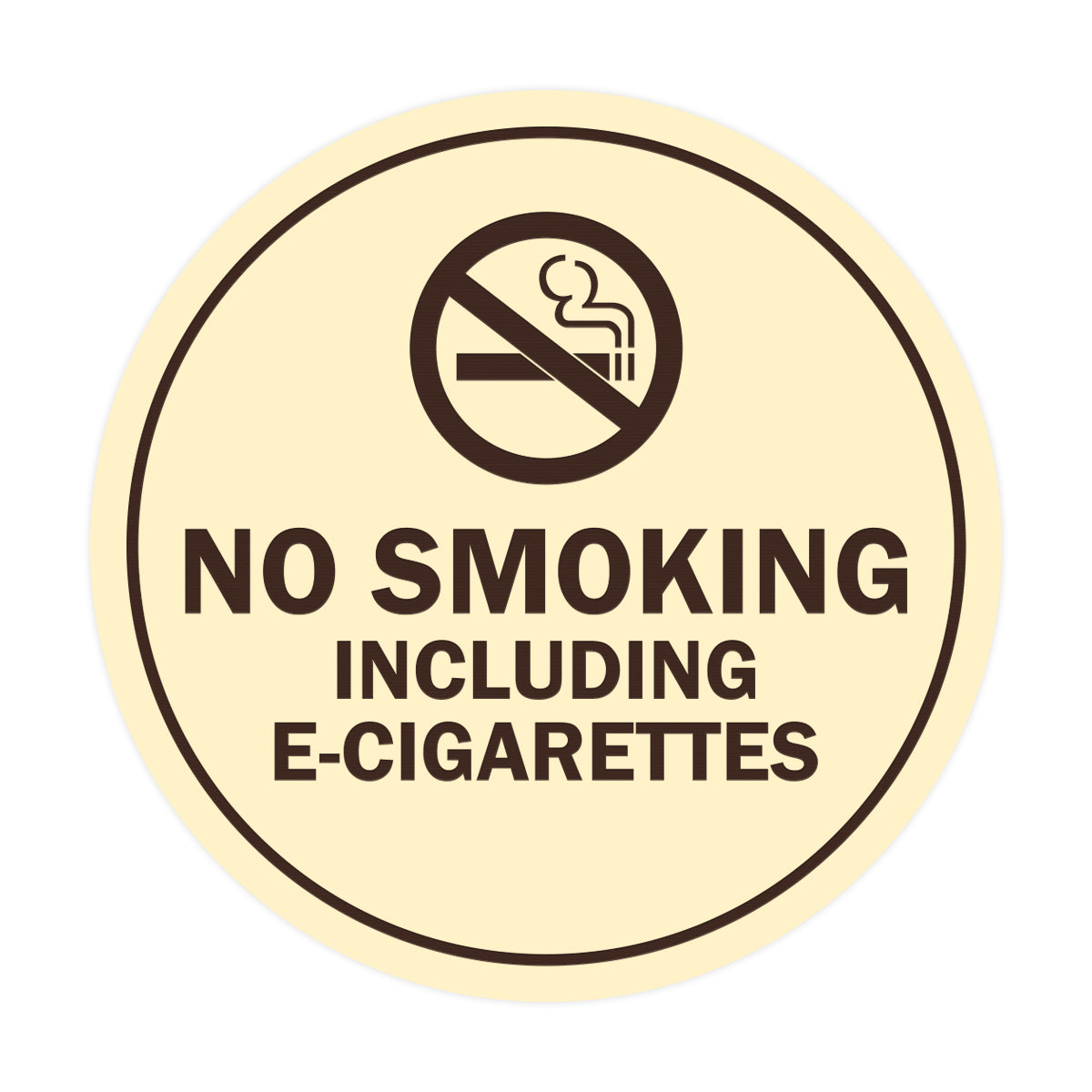 Signs ByLITA Circle No Smoking Including E-Cigarettes Sign
