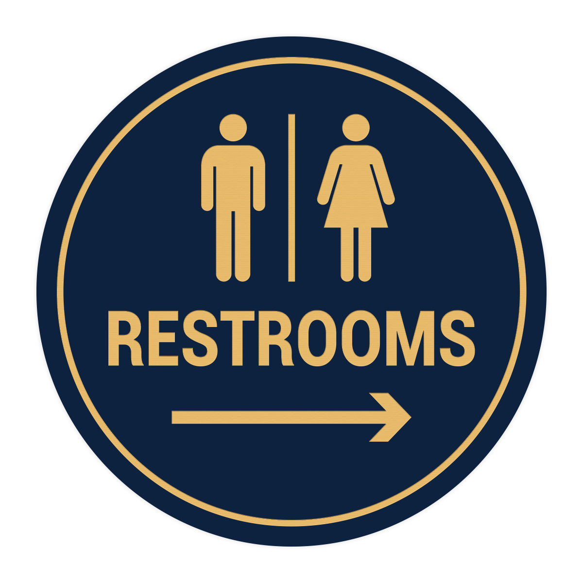 Signs ByLITA Circle Restrooms Right Arrow Sign