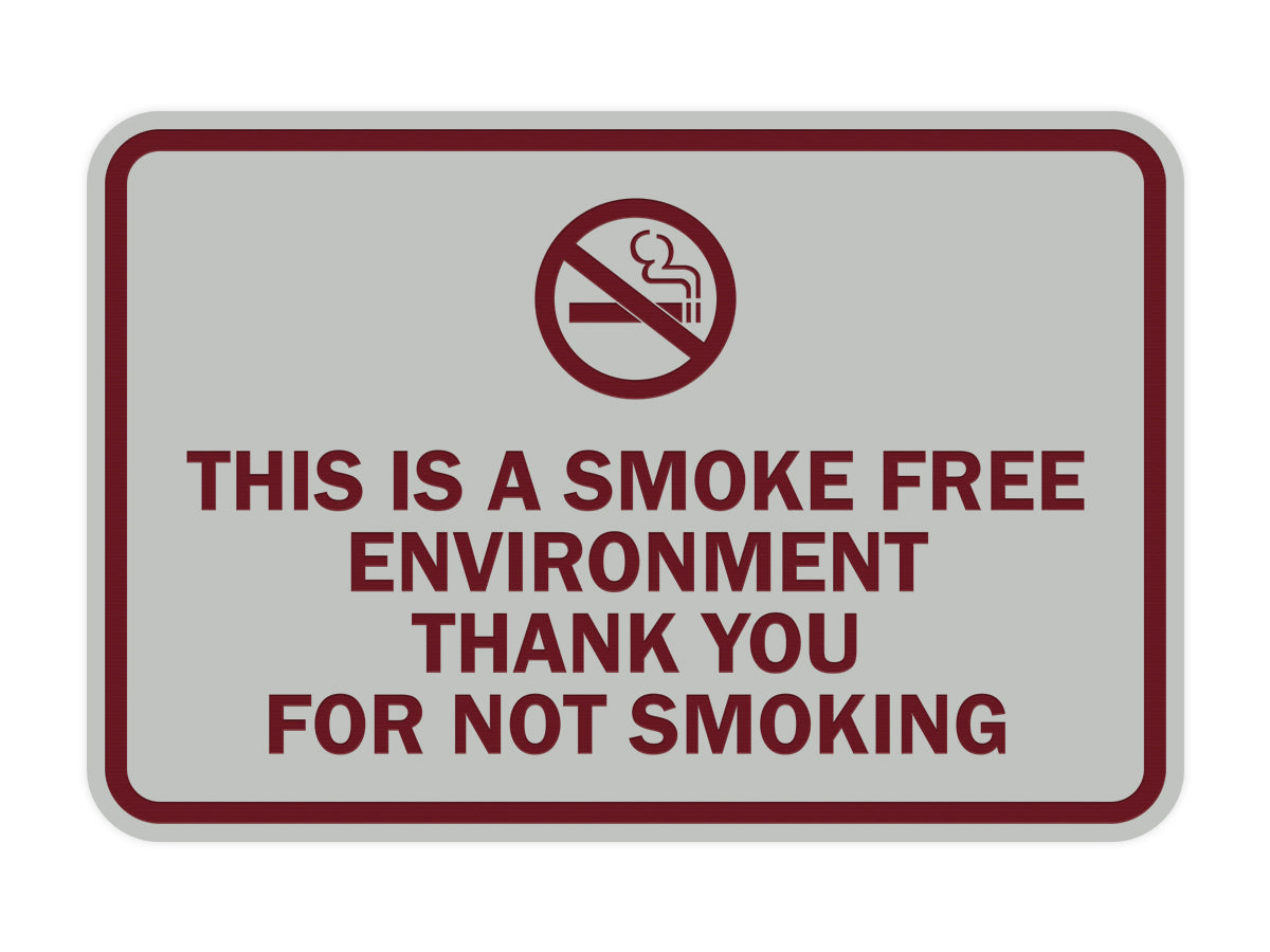 Signs ByLITA Classic Framed This is a Smoke Free Env Thank you for not smoking Sign