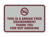Signs ByLITA Classic Framed This is a Smoke Free Env Thank you for not smoking Sign