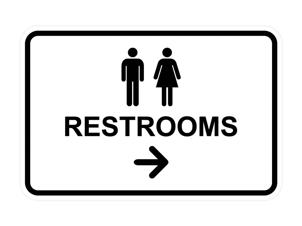 Signs ByLITA Classic Framed Restrooms Right Arrow Sign