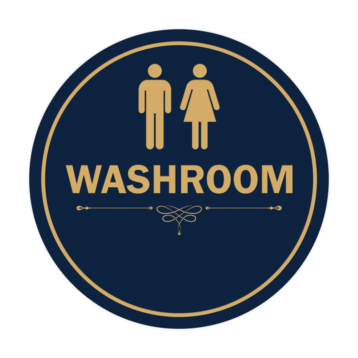 Signs ByLITA Circle Washroom Sign