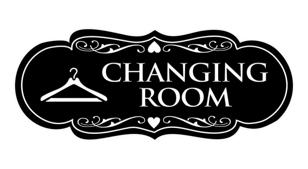 Signs ByLITA Designer Changing Room Sign with Adhesive Tape, Mounts On Any Surface, Weather Resistant, Indoor/Outdoor Use