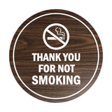 Signs ByLITA Circle Thank you for not smoking Sign with Adhesive Tape, Mounts On Any Surface, Weather Resistant, Indoor/Outdoor Use