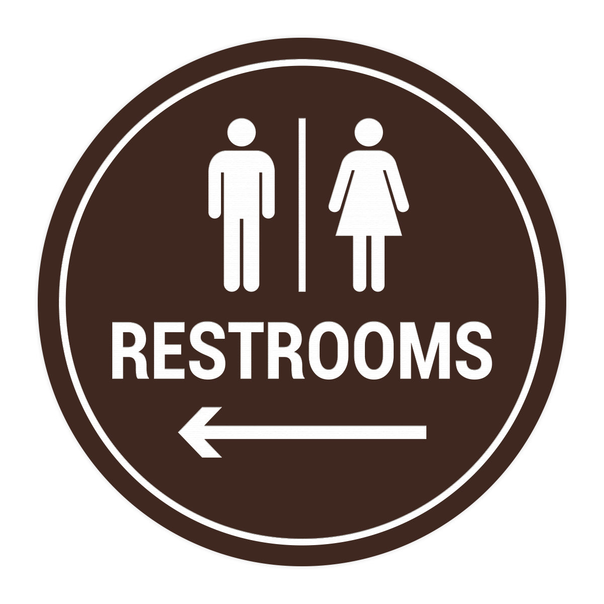 Signs ByLITA Circle Restrooms Left Arrow Sign