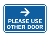Signs ByLITA Classic Framed Please Use Other Door Right Arrow Sign