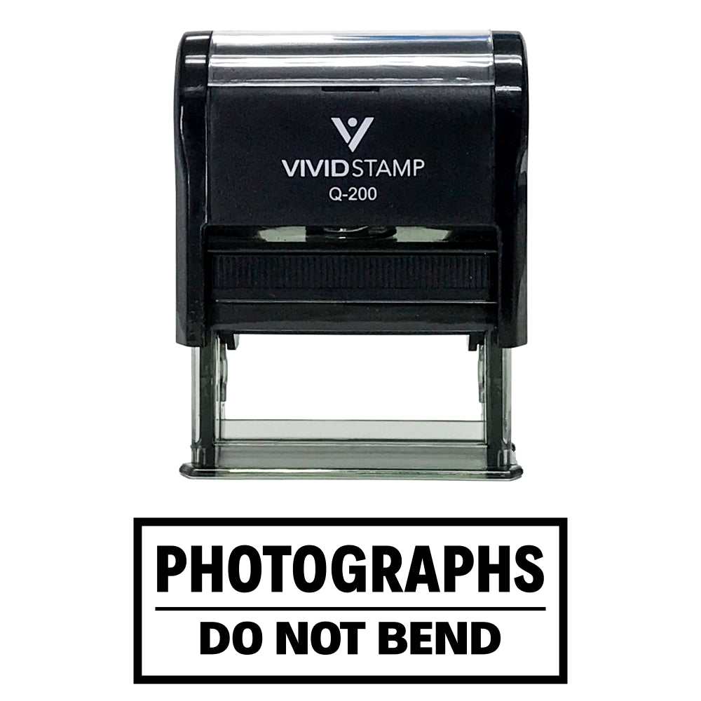 Photographs Do Not Bend Self Inking Rubber Stamp