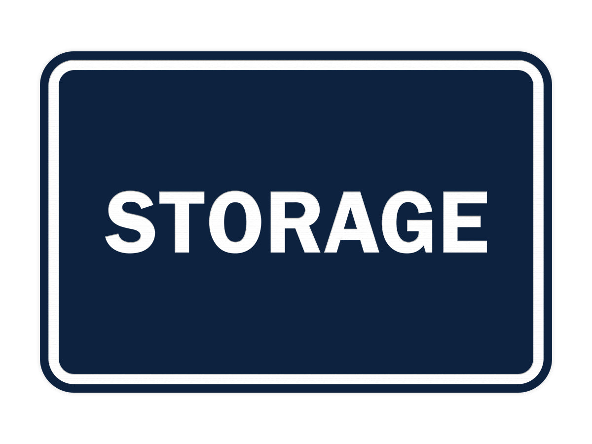 Navy Blue / White Signs ByLITA Classic Framed Storage Sign