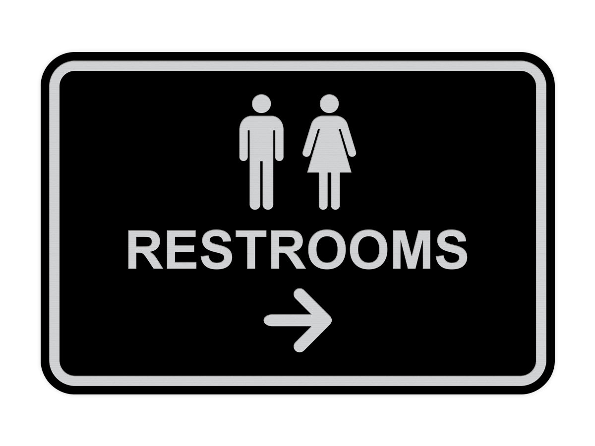Signs ByLITA Classic Framed Restrooms Right Arrow Sign