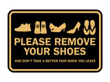 Signs ByLITA Classic Framed Please Remove Your Shoes Sign